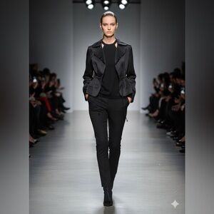 AKRIS PUNTO 10 Women's Elegant Black cinched waist Blazer NEW